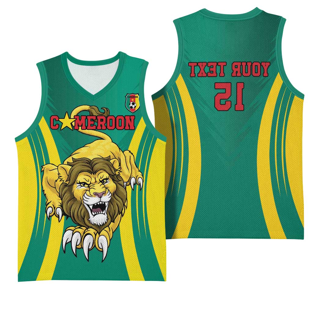 Custom Afro Cameroun Football Basketball Jersey Go Les Lions Indomptables - African Pride