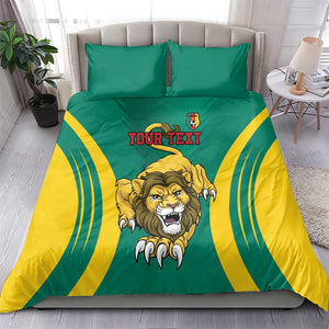 Custom Afro Cameroun Football Bedding Set Go Les Lions Indomptables
