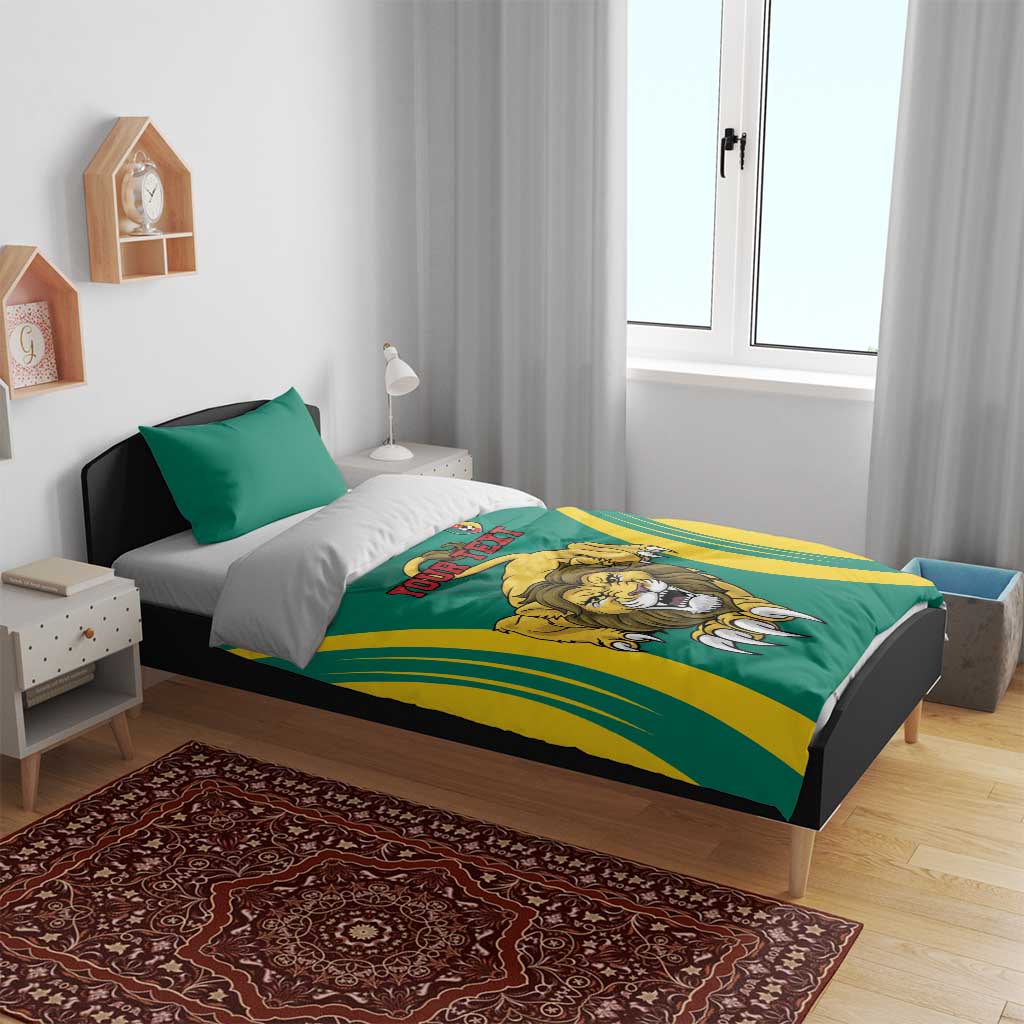 Custom Afro Cameroun Football Bedding Set Go Les Lions Indomptables