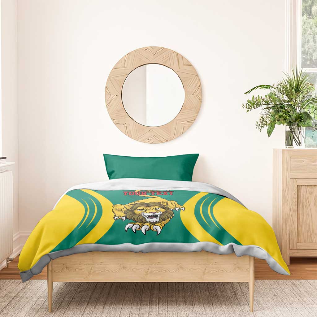 Custom Afro Cameroun Football Bedding Set Go Les Lions Indomptables