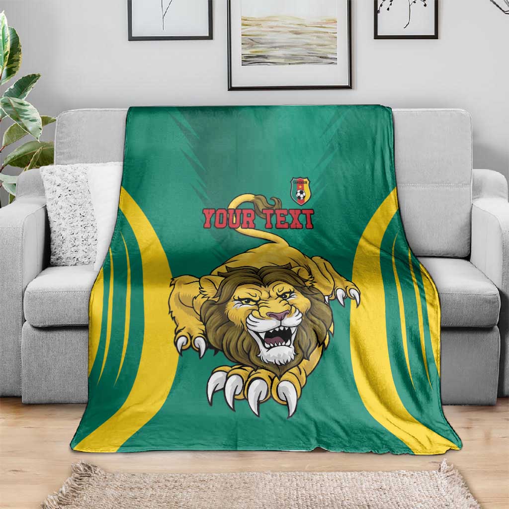Custom Afro Cameroun Football Blanket Go Les Lions Indomptables
