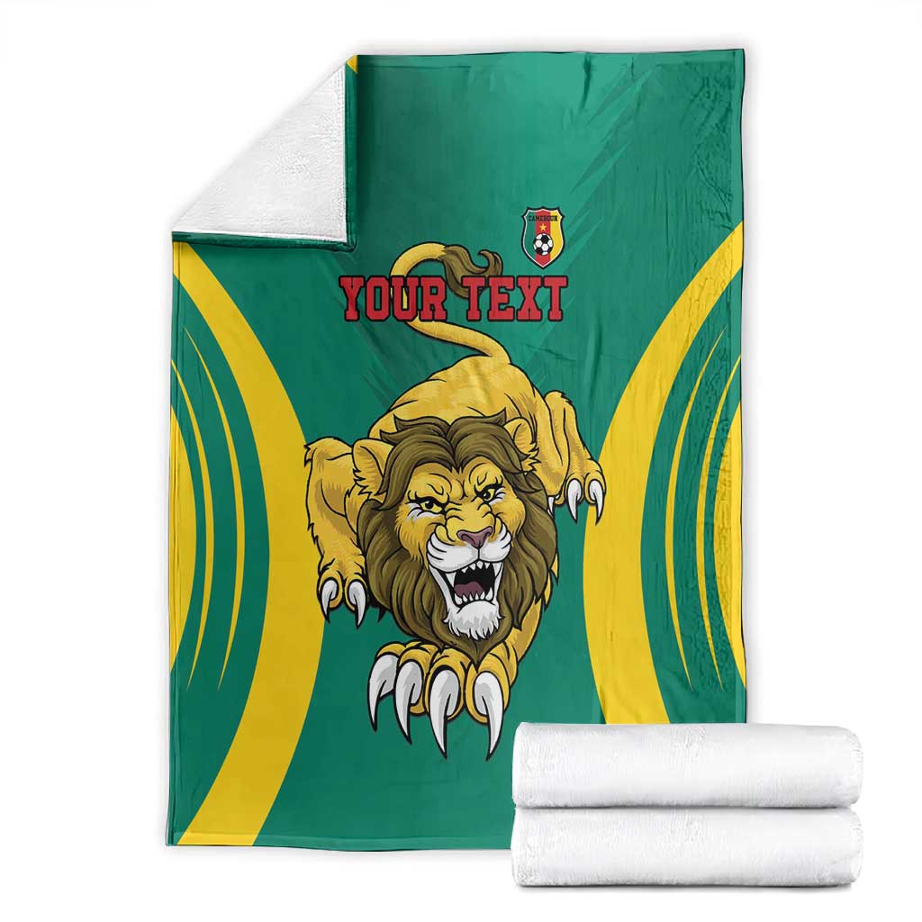 Custom Afro Cameroun Football Blanket Go Les Lions Indomptables