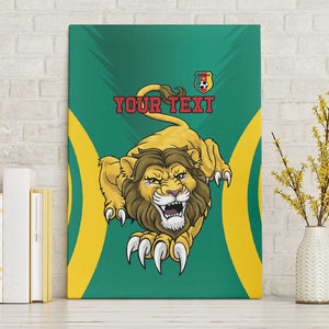 Custom Afro Cameroun Football Canvas Wall Art Go Les Lions Indomptables