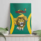 Custom Afro Cameroun Football Canvas Wall Art Go Les Lions Indomptables