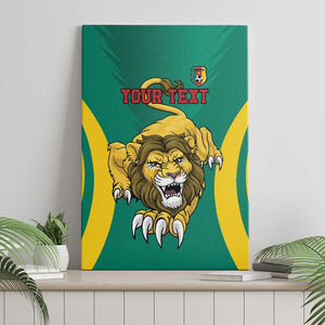 Custom Afro Cameroun Football Canvas Wall Art Go Les Lions Indomptables