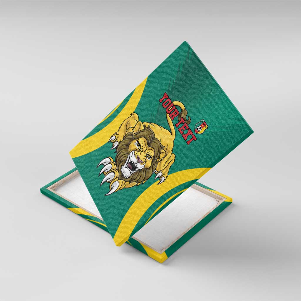 Custom Afro Cameroun Football Canvas Wall Art Go Les Lions Indomptables