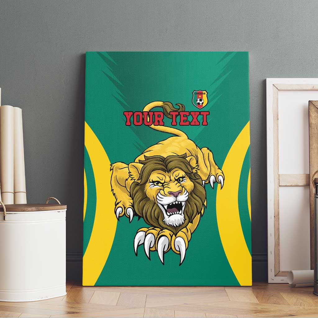 Custom Afro Cameroun Football Canvas Wall Art Go Les Lions Indomptables