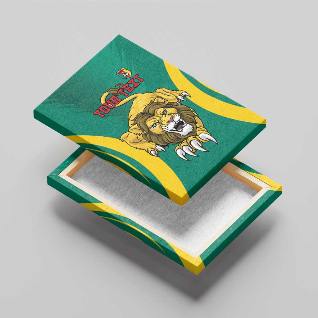 Custom Afro Cameroun Football Canvas Wall Art Go Les Lions Indomptables
