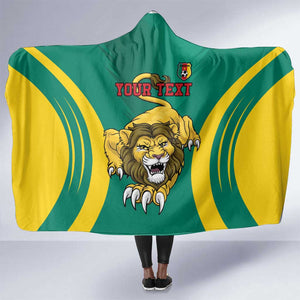 Custom Afro Cameroun Football Hooded Blanket Go Les Lions Indomptables