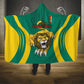 Custom Afro Cameroun Football Hooded Blanket Go Les Lions Indomptables