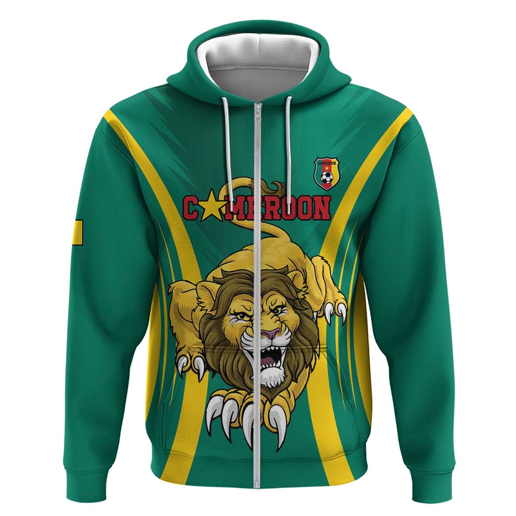 Custom Afro Cameroun Football Hoodie Go Les Lions Indomptables