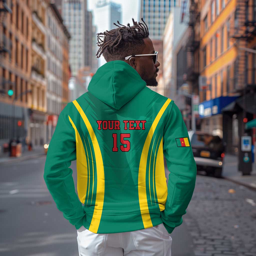 Custom Afro Cameroun Football Hoodie Go Les Lions Indomptables
