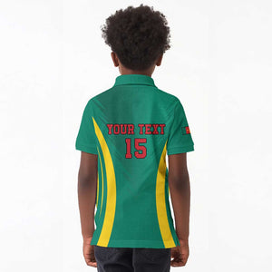Custom Afro Cameroun Football Kid Polo Shirt Go Les Lions Indomptables