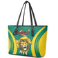 Custom Afro Cameroun Football Leather Tote Bag Go Les Lions Indomptables