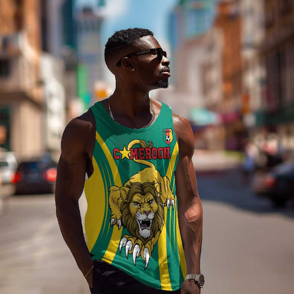 Custom Afro Cameroun Football Men Tank Top Go Les Lions Indomptables