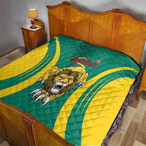 Custom Afro Cameroun Football Quilt Go Les Lions Indomptables