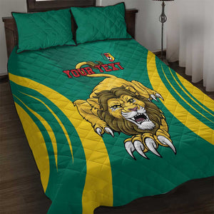 Custom Afro Cameroun Football Quilt Bed Set Go Les Lions Indomptables