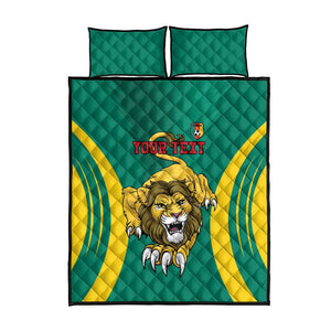 Custom Afro Cameroun Football Quilt Bed Set Go Les Lions Indomptables