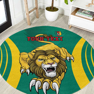 Custom Afro Cameroun Football Round Carpet Go Les Lions Indomptables