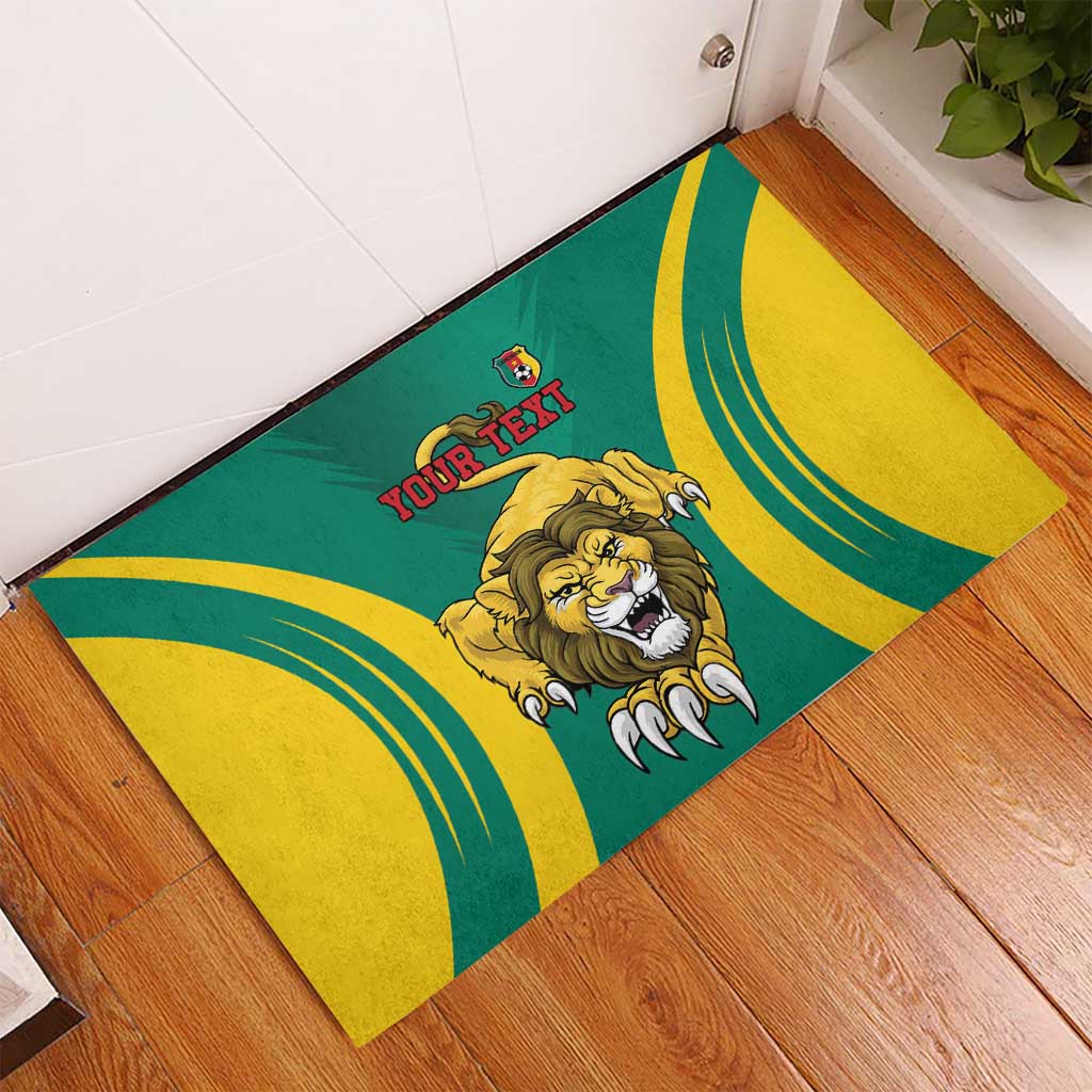 Custom Afro Cameroun Football Rubber Doormat Go Les Lions Indomptables