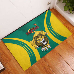 Custom Afro Cameroun Football Rubber Doormat Go Les Lions Indomptables