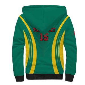 Custom Afro Cameroun Football Sherpa Hoodie Go Les Lions Indomptables