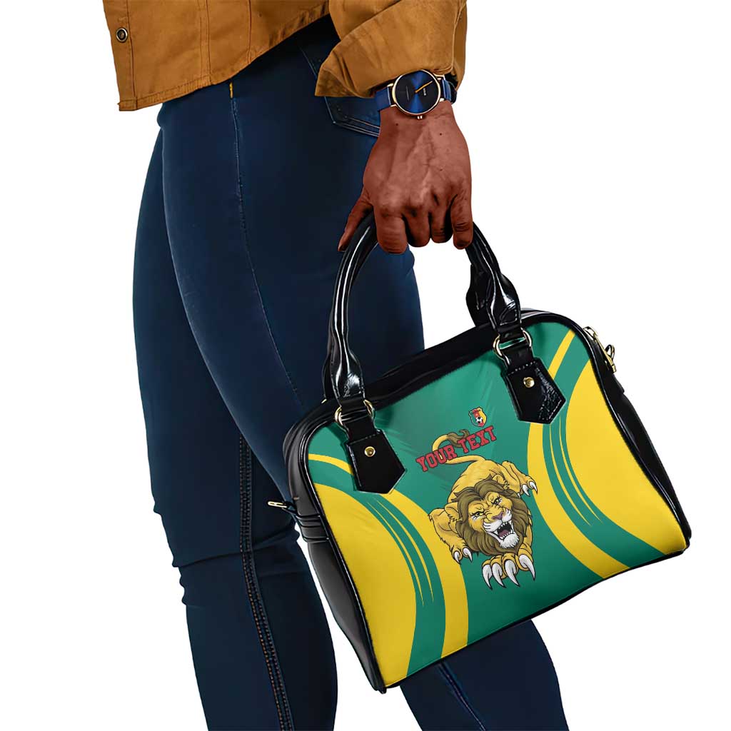 Custom Afro Cameroun Football Shoulder Handbag Go Les Lions Indomptables