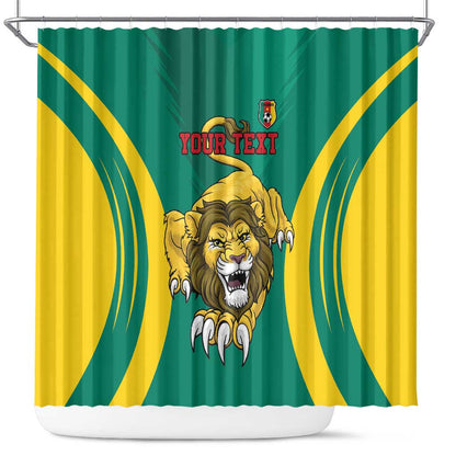 Custom Afro Cameroun Football Shower Curtain Go Les Lions Indomptables