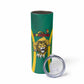 Custom Afro Cameroun Football Skinny Tumbler Go Les Lions Indomptables