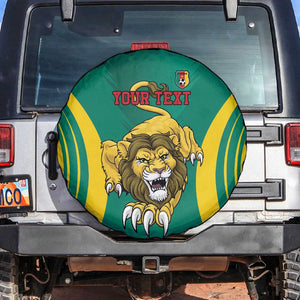 Custom Afro Cameroun Football Spare Tire Cover Go Les Lions Indomptables
