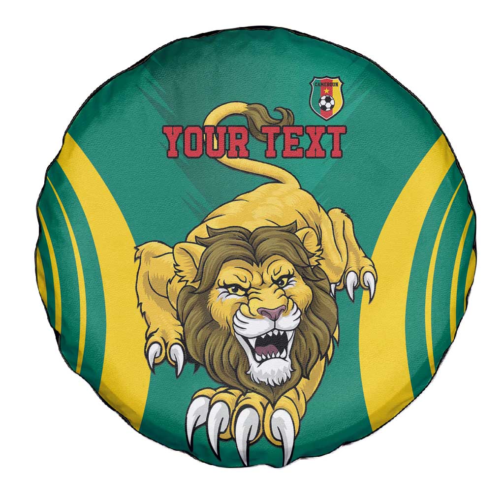 Custom Afro Cameroun Football Spare Tire Cover Go Les Lions Indomptables