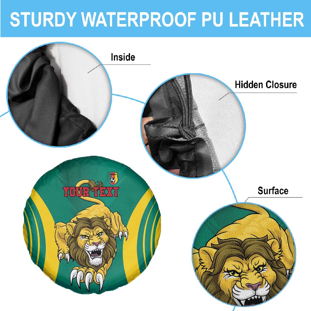 Custom Afro Cameroun Football Spare Tire Cover Go Les Lions Indomptables