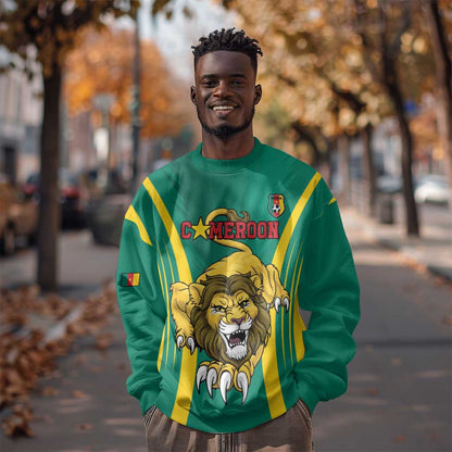 Custom Afro Cameroun Football Sweatshirt Go Les Lions Indomptables