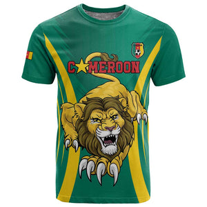 Custom Afro Cameroun Football T shirt Go Les Lions Indomptables