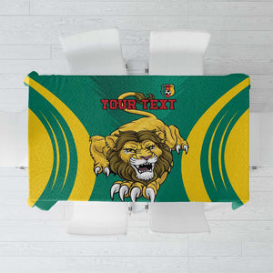 Custom Afro Cameroun Football Tablecloth Go Les Lions Indomptables