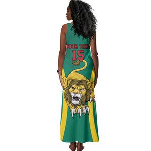 Custom Afro Cameroun Football Tank Maxi Dress Go Les Lions Indomptables