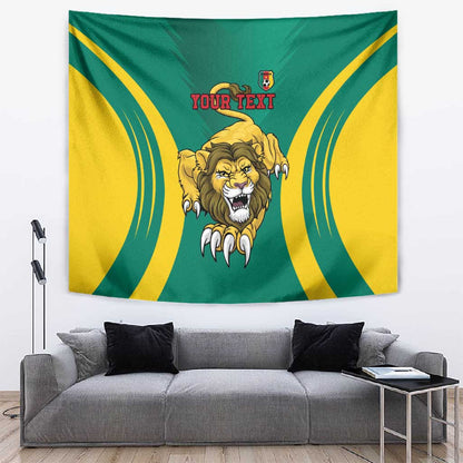 Custom Afro Cameroun Football Tapestry Go Les Lions Indomptables