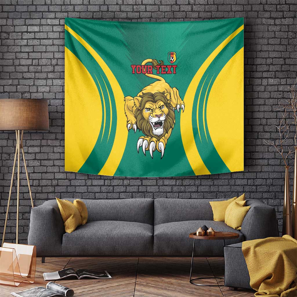 Custom Afro Cameroun Football Tapestry Go Les Lions Indomptables