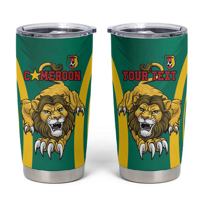 Custom Afro Cameroun Football Tumbler Cup Go Les Lions Indomptables