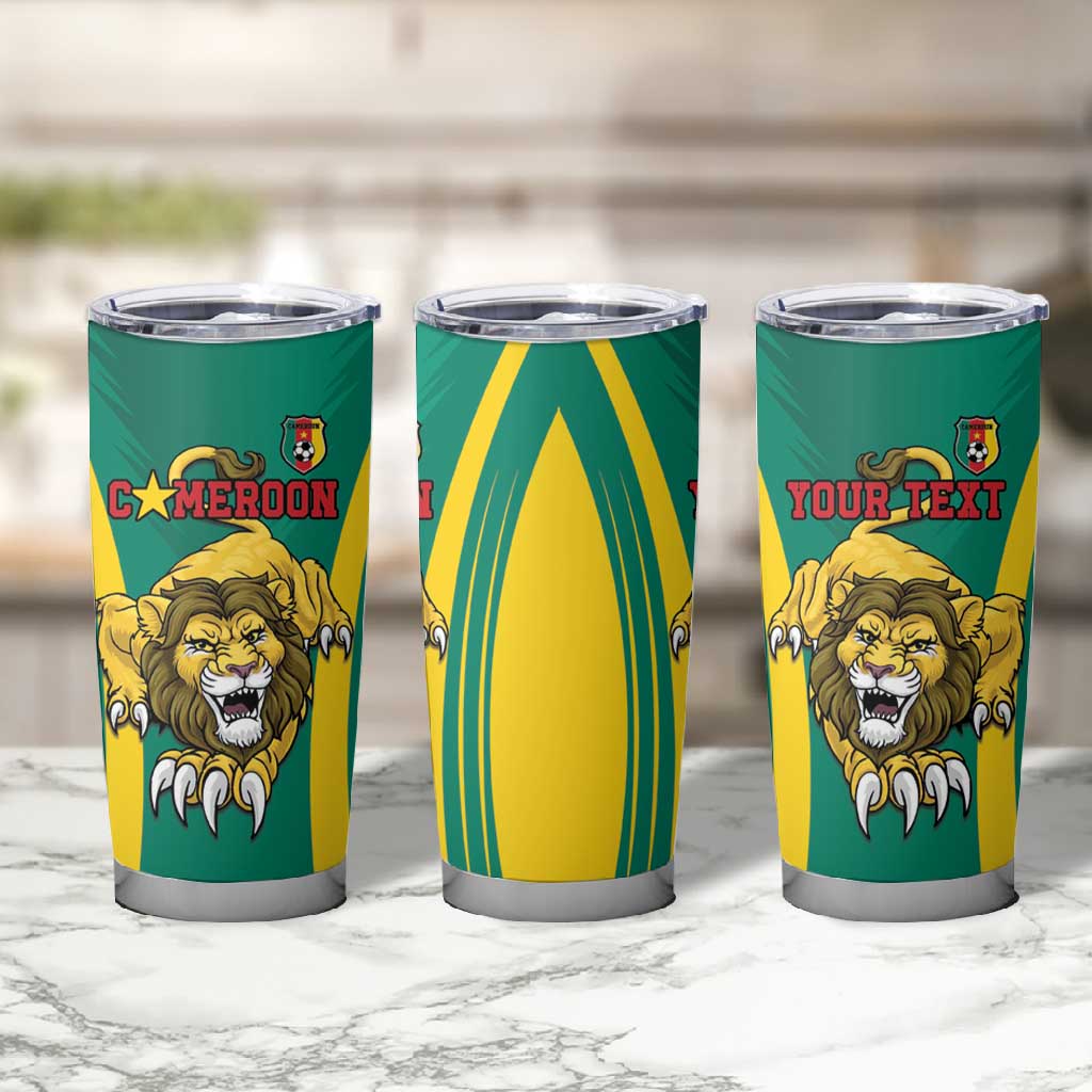 Custom Afro Cameroun Football Tumbler Cup Go Les Lions Indomptables