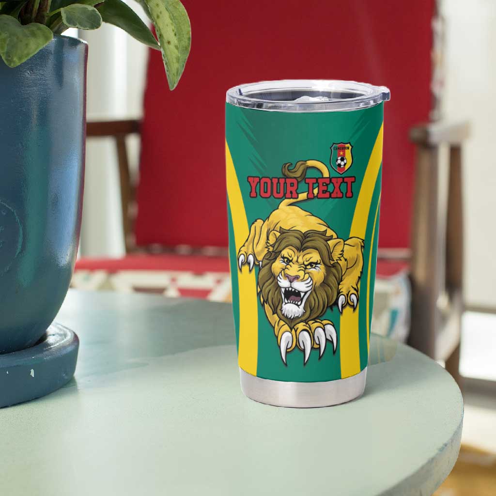 Custom Afro Cameroun Football Tumbler Cup Go Les Lions Indomptables