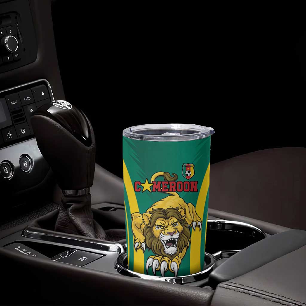 Custom Afro Cameroun Football Tumbler Cup Go Les Lions Indomptables
