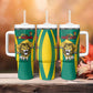 Custom Afro Cameroun Football Tumbler With Handle Go Les Lions Indomptables