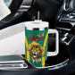 Custom Afro Cameroun Football Tumbler With Handle Go Les Lions Indomptables