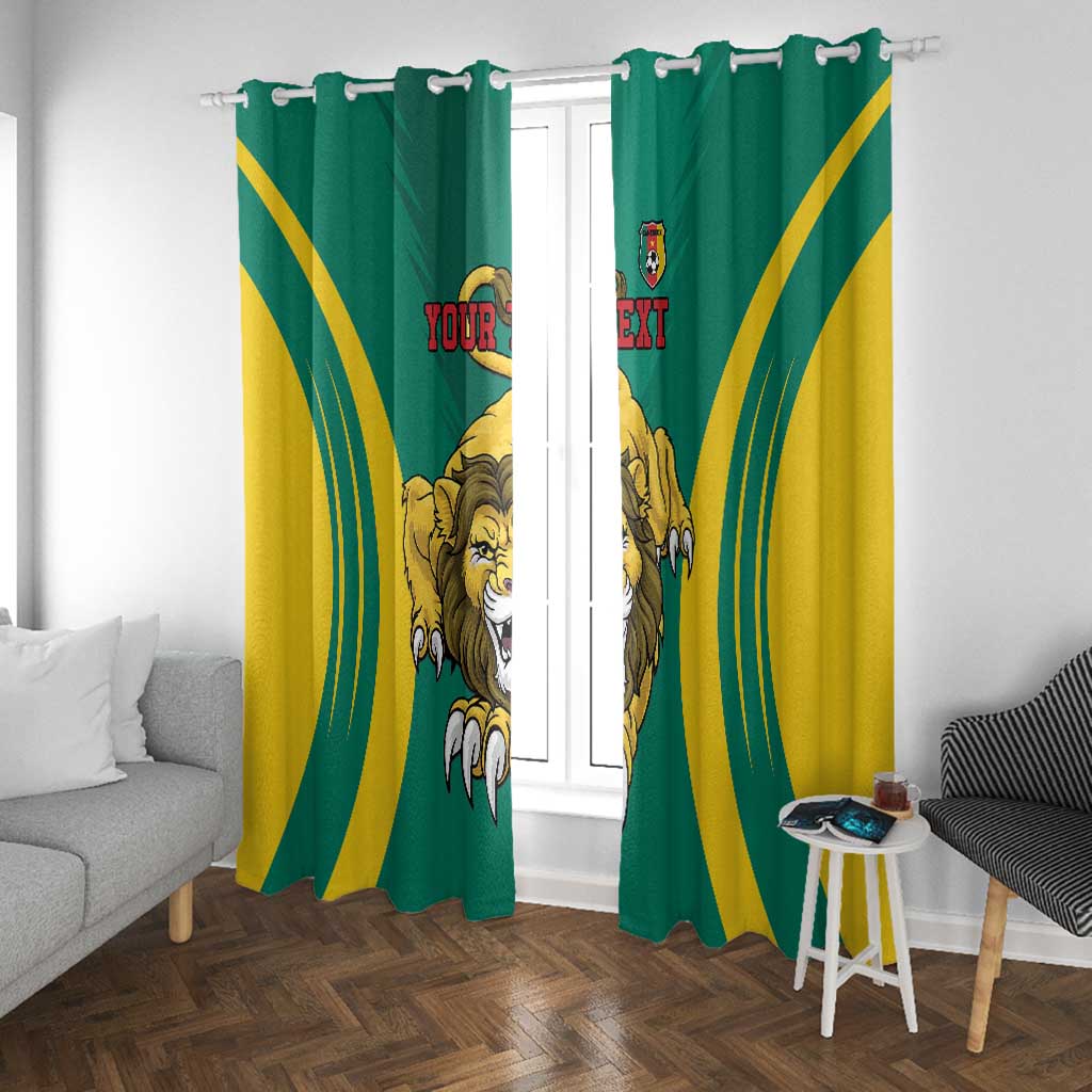 Custom Afro Cameroun Football Window Curtain Go Les Lions Indomptables