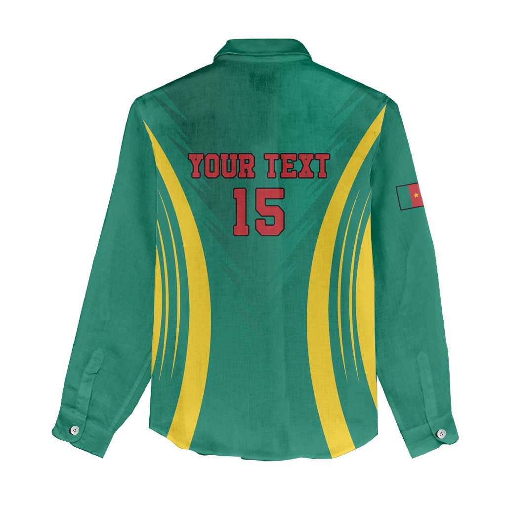 Custom Afro Cameroun Football Women Casual Shirt Go Les Lions Indomptables LT15