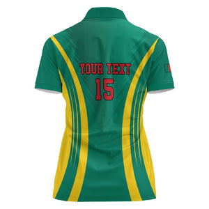 Custom Afro Cameroun Football Women Polo Shirt Go Les Lions Indomptables