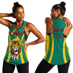 Custom Afro Cameroun Football Women Racerback Tank Go Les Lions Indomptables