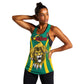 Custom Afro Cameroun Football Women Racerback Tank Go Les Lions Indomptables