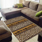 Leopards and Zebra Skins Area Rug Mix African Pattern